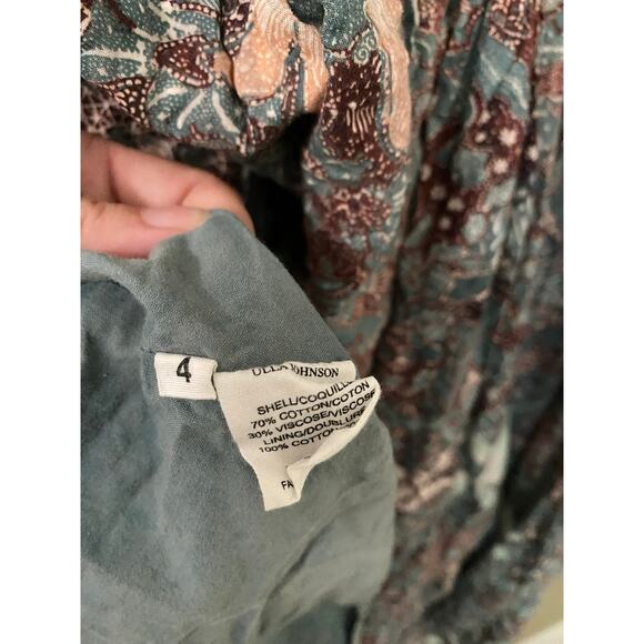 Ulla Johnson Kemala Midi Dress US 4 Malachite Floral Print Milkmaid Celebrity - Picture 11 of 16